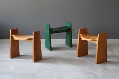Gilbert Marklund, Stools, Sculpted Pine, Furusnickaren, 1970s, Sweden