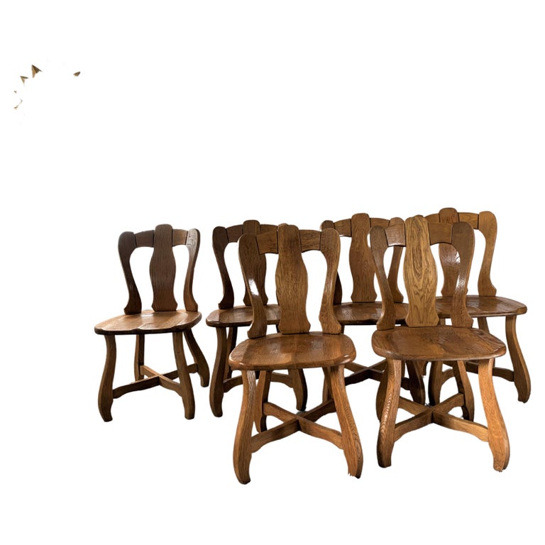 Gilbert Marklund Style Brutalist Dining Chairs, 1970s, Set of 6 at 1stDibs