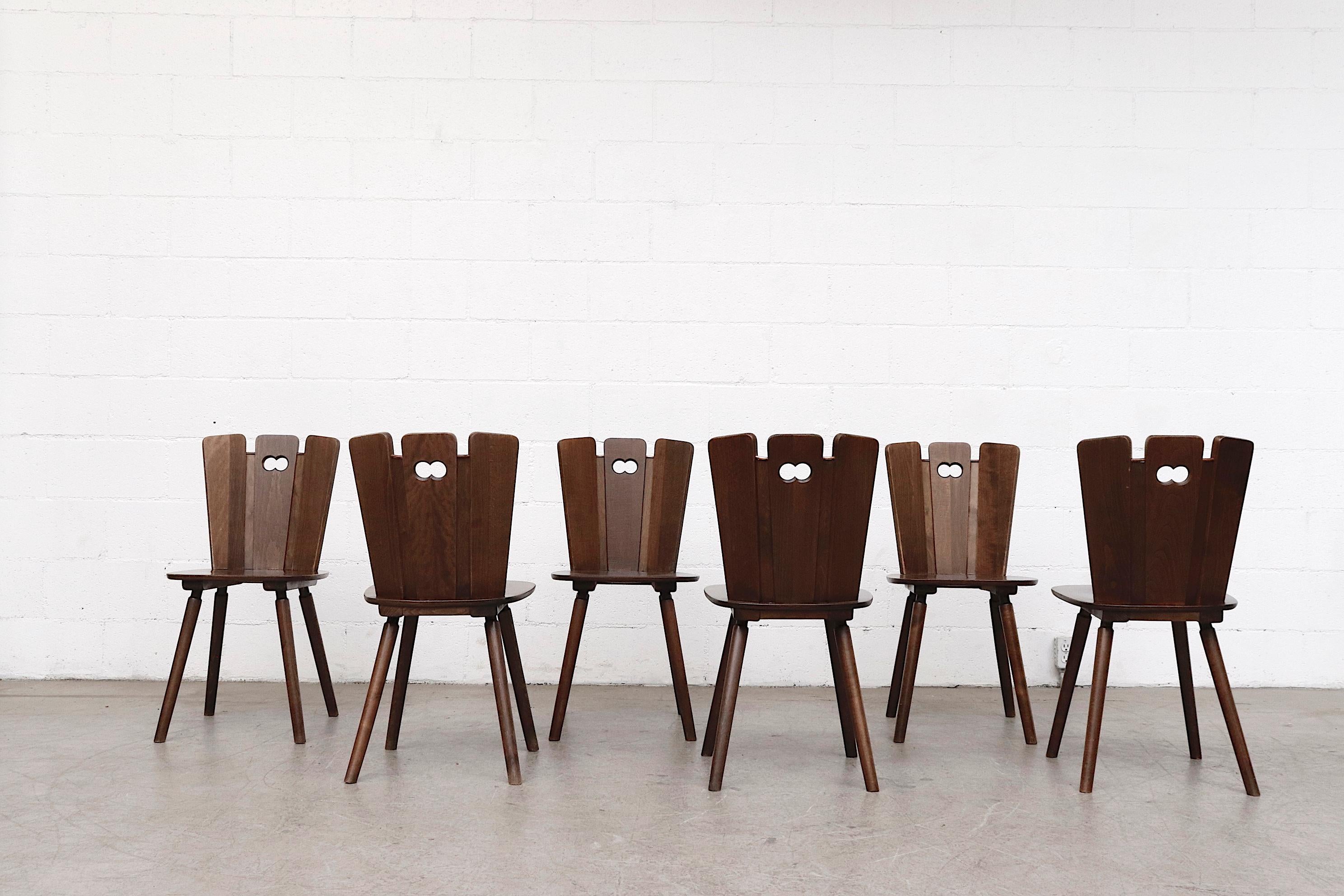 Late 20th Century Gilbert Marklund Style Brutalist Dining Chairs