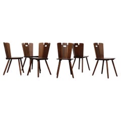 Gilbert Marklund Style Brutalist Dining Chairs with Copper Detail