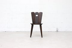 Set of 6 Gilbert Marklund Style Brutalist Fan Topped Dining Chairs
