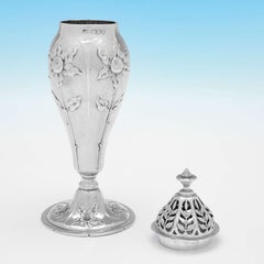 Gilbert Marks -  Signed Victorian Sterling Silver Sugar Shaker - London 1899