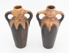 Gilbert Metenier Drip Glazed Art Pottery Vases, 2