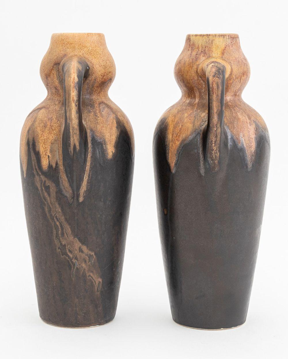 Art nouveau Vases en poterie d'art émaillée Gilbert Metenier, 2 en vente