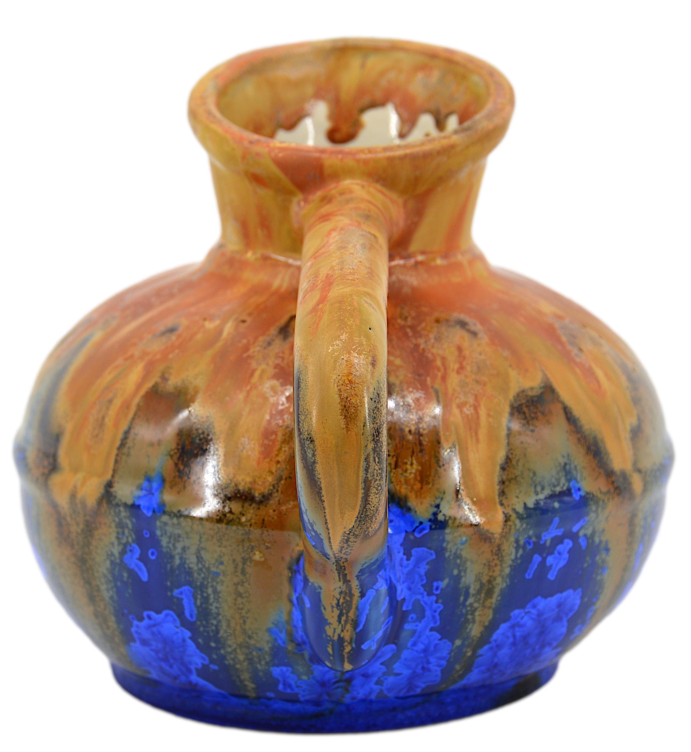 Early 20th Century Gilbert Metenier French Art Deco Stoneware Pitcher, 1910s For Sale