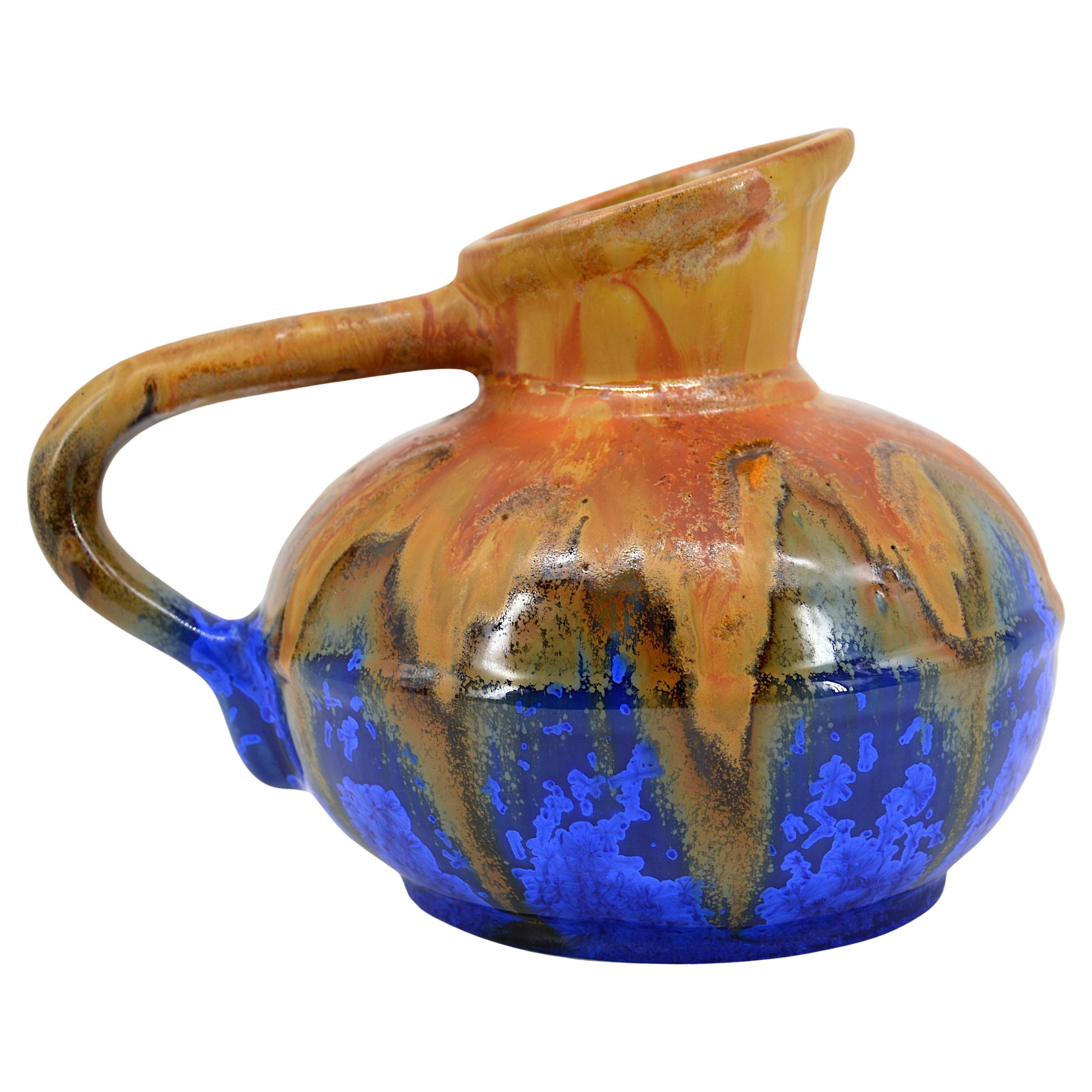 Gilbert Metenier French Art Deco Stoneware Pitcher, 1910s For Sale