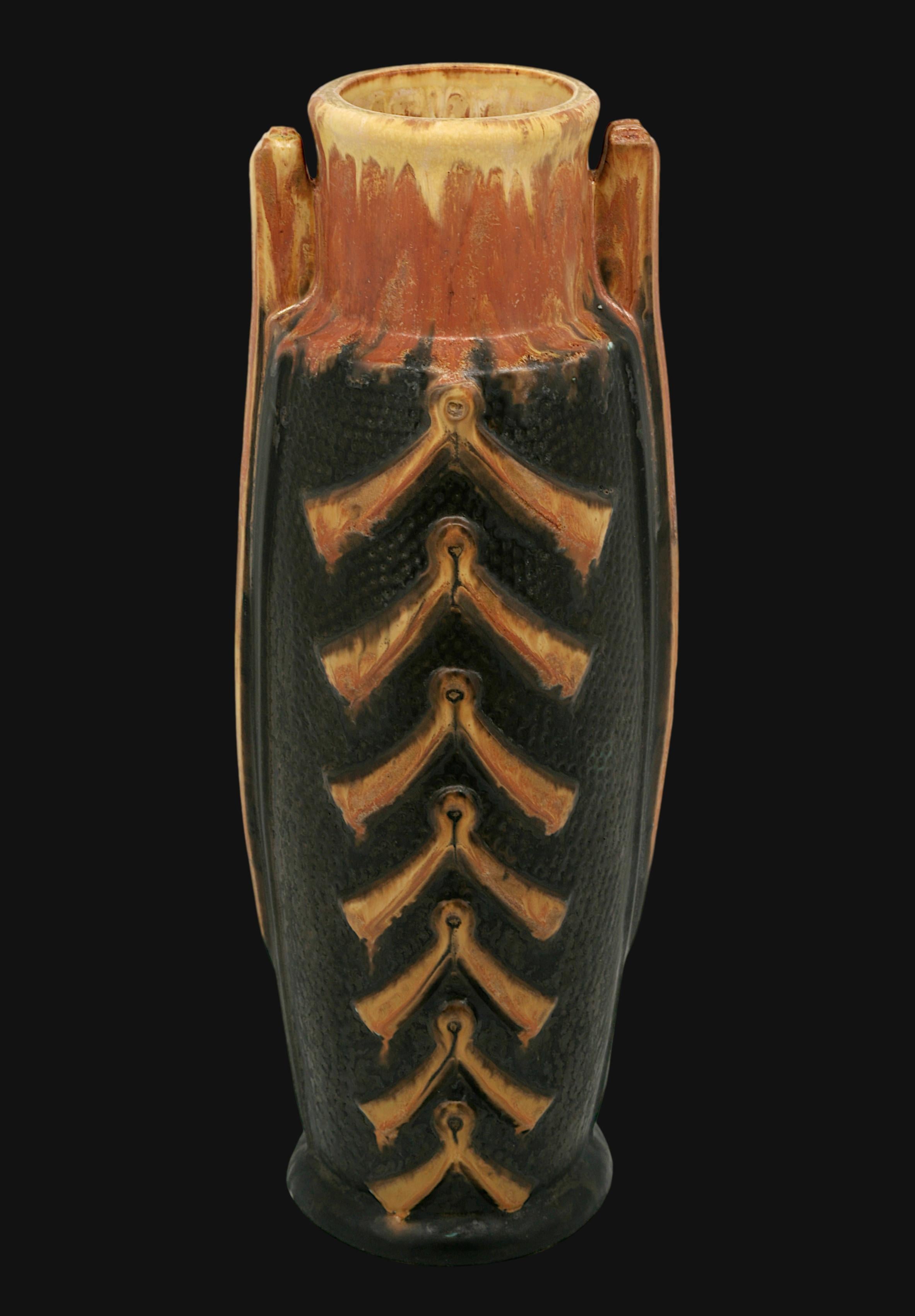 Große französische Art-Déco-Steinzeugvase von Gilbert METENIER im Art déco-Stil, 1920 (Frühes 20. Jahrhundert) im Angebot