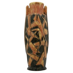 Antique Gilbert METENIER Tall French Art Deco Stoneware Vase 1920