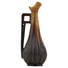 Gilbert Metenier Tall French Stoneware Ewer, 1910s