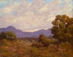 "Santa Ana Mountains  Southern California"  LANDSCAPE WITH SMALL HORSE AND RIDER