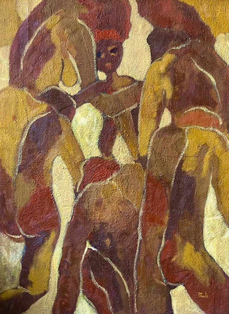 André Braunecker - Les Pierrots by André Braunecker - Oil on paper