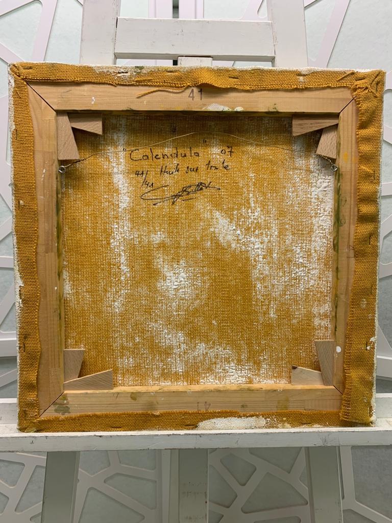 Calendula by Gilbert Pauli - Oil on canvas 41x41 cm For Sale 3