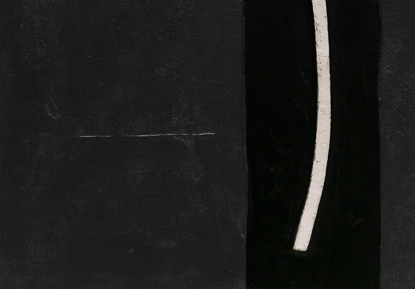 Céramique noire n°1 by Gilbert Pauli - Mixed media 61x61 cm For Sale 3
