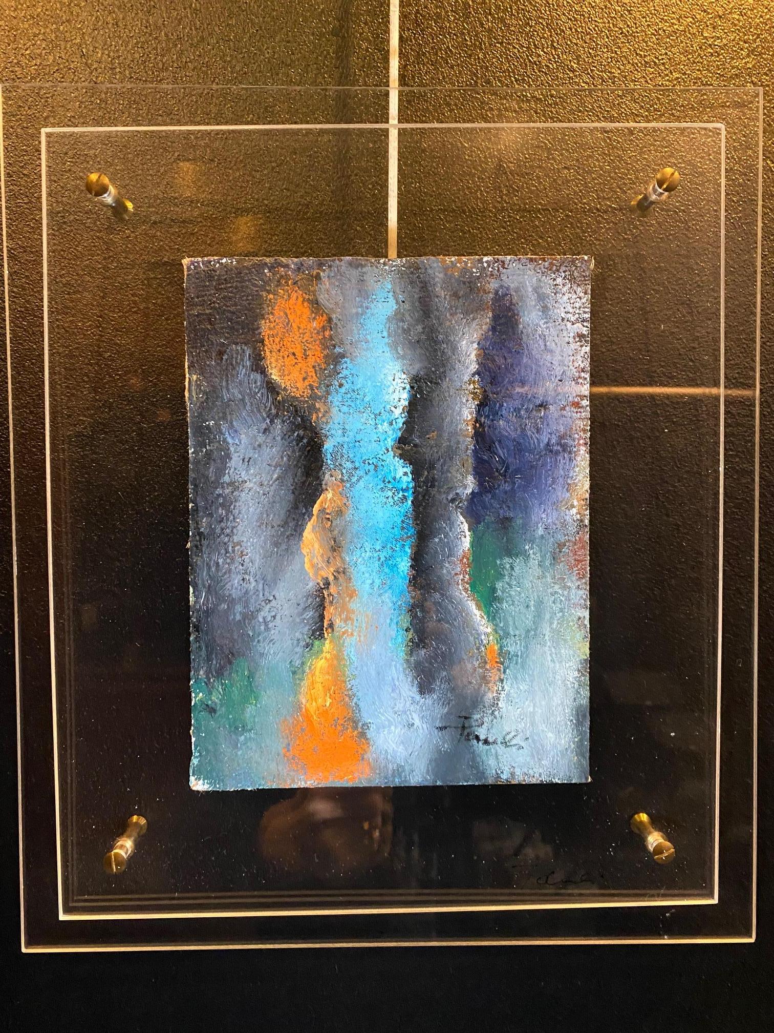 „Chercher“ von Gilbert Pauli – Öl auf Leinwand 17x23 cm im Angebot 2