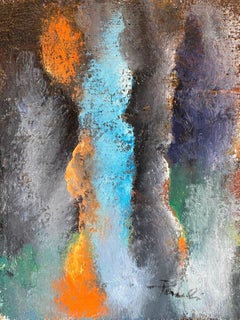"Chercher" par Gilbert Pauli - Huile sur toile 17x23 cm 