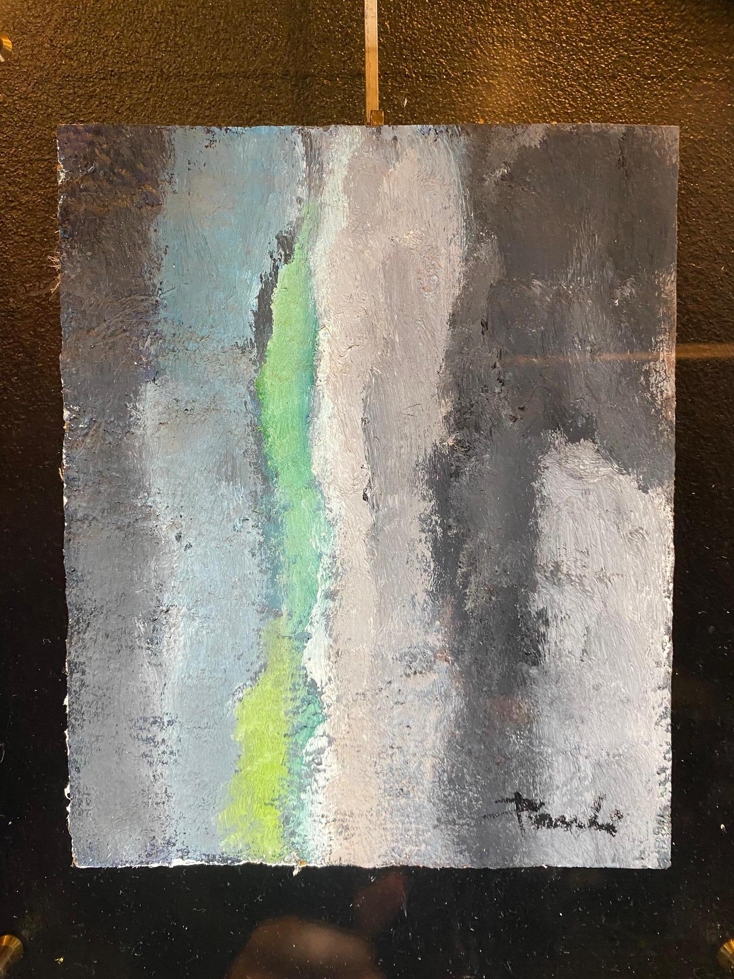 „Choisir“ von Gilbert Pauli – Öl auf Leinwand 17x21 cm im Angebot 3