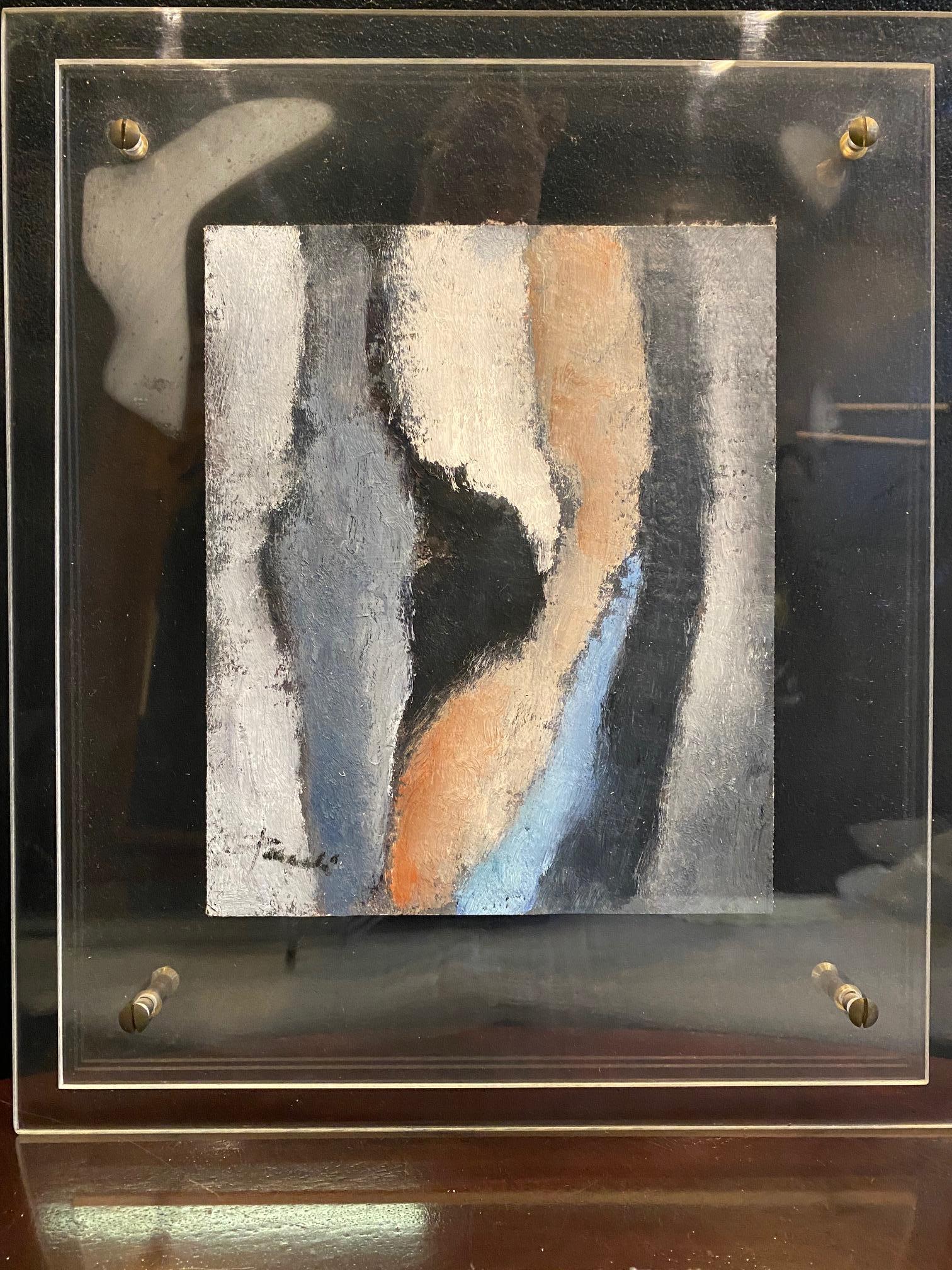 „Comprendre“ von Gilbert Pauli - Öl auf Leinwand 19x23 cm im Angebot 1