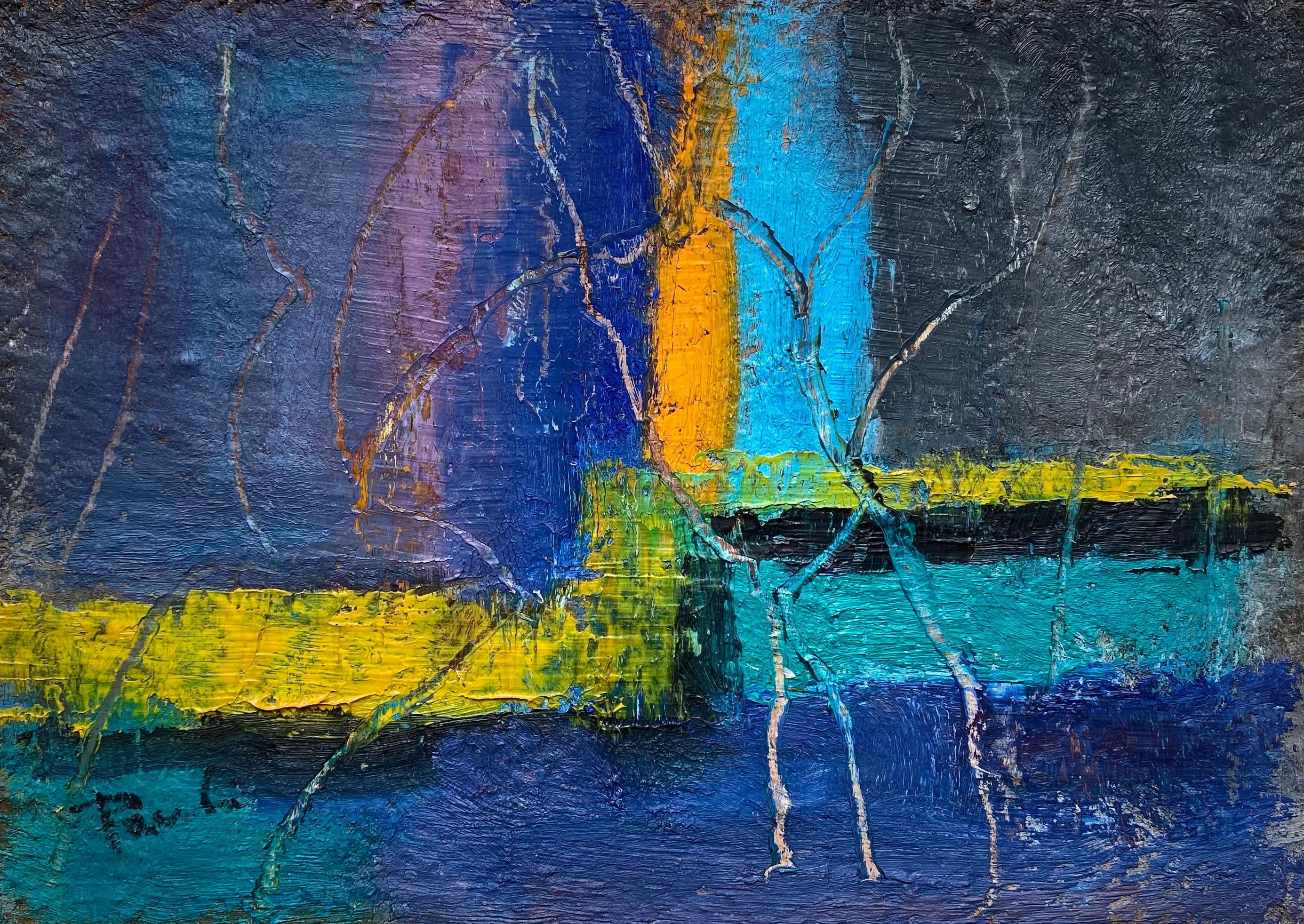 Öl auf Leinwand, aufgeklebt auf einen C.C. Kasten 
Gesamtgröße mit Rahmen 26x33x3 cm 
