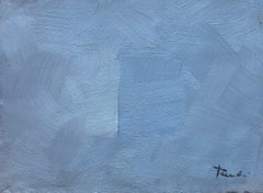 Abat-jour gris/bleu par Gilbert Pauli - Huile sur toile 21x29 cm