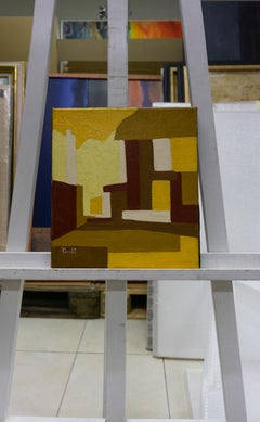 The inner courtyard by Gilbert Pauli - Oil on canvas 27x30 cm