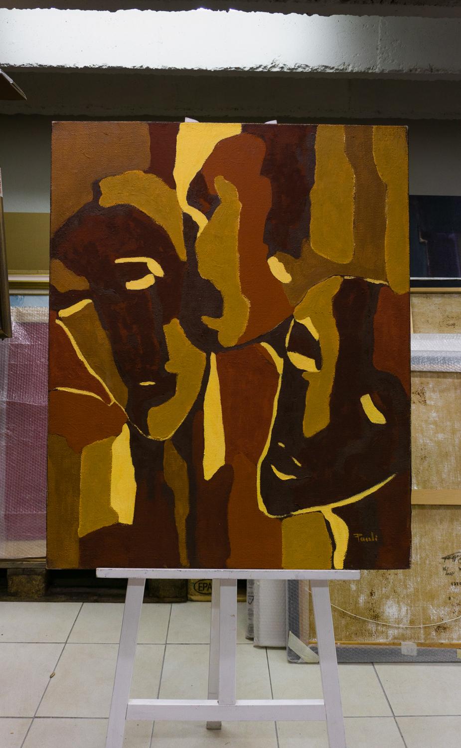 Waiting von Gilbert Pauli – Öl auf Leinwand 81x100 cm im Angebot 1