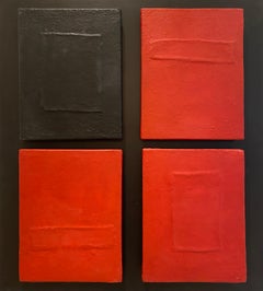 Rote und schwarze Komposition von Gilbert Pauli – Mischtechnik 83x75 cm