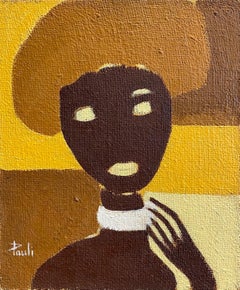 Vintage The slave necklace by Gilbert Pauli - Oil on canvas 29x29 cm