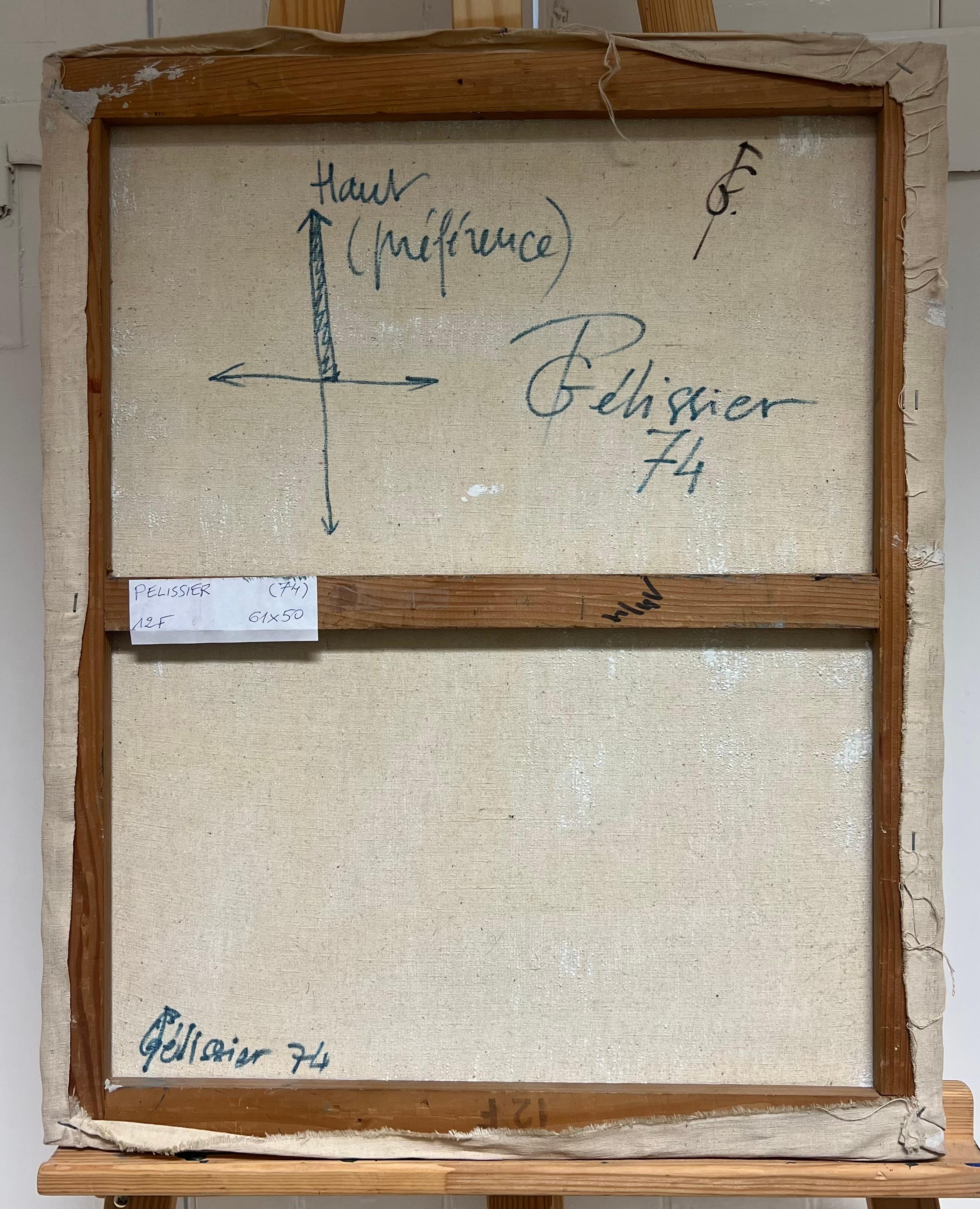 Pittura astratta geometrica francese del 1970 su tela, firmata in vendita 5