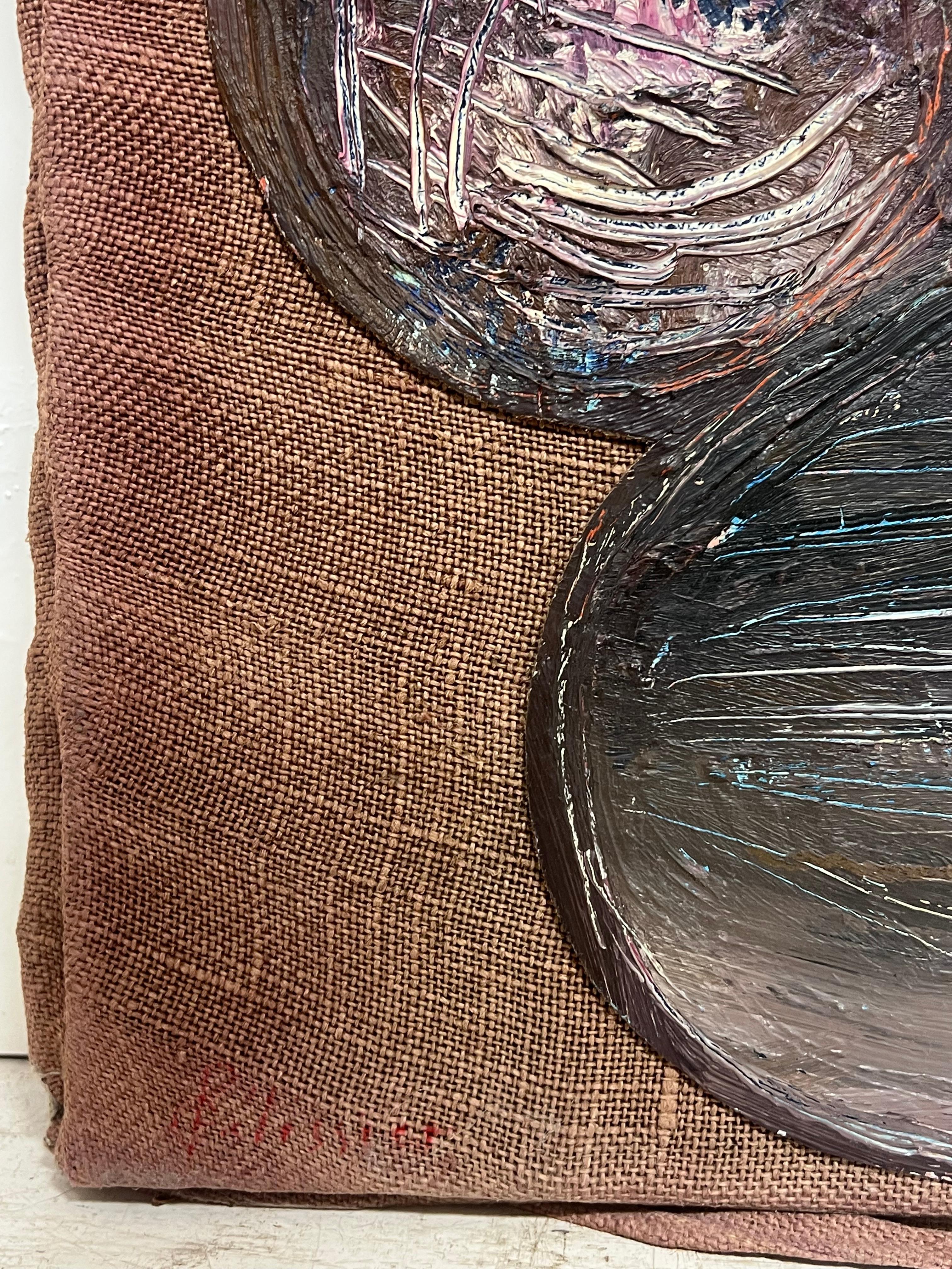 Ball astratte con sottili toni della terra Pittura francese del XX secolo in vendita 4