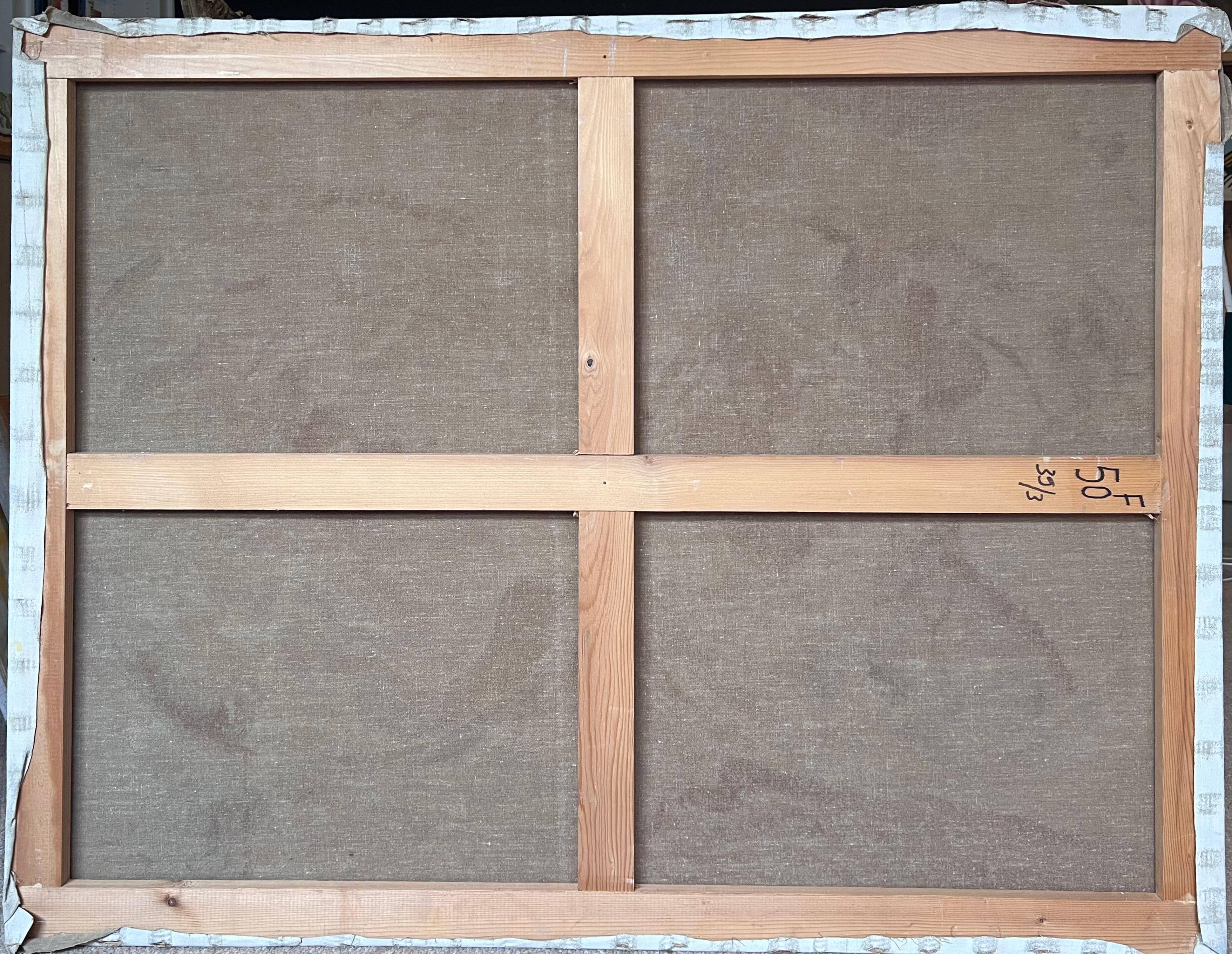 Quadro astratto francese del XX secolo con cerchi luminosi e colorati che si sovrappongono in vendita 6