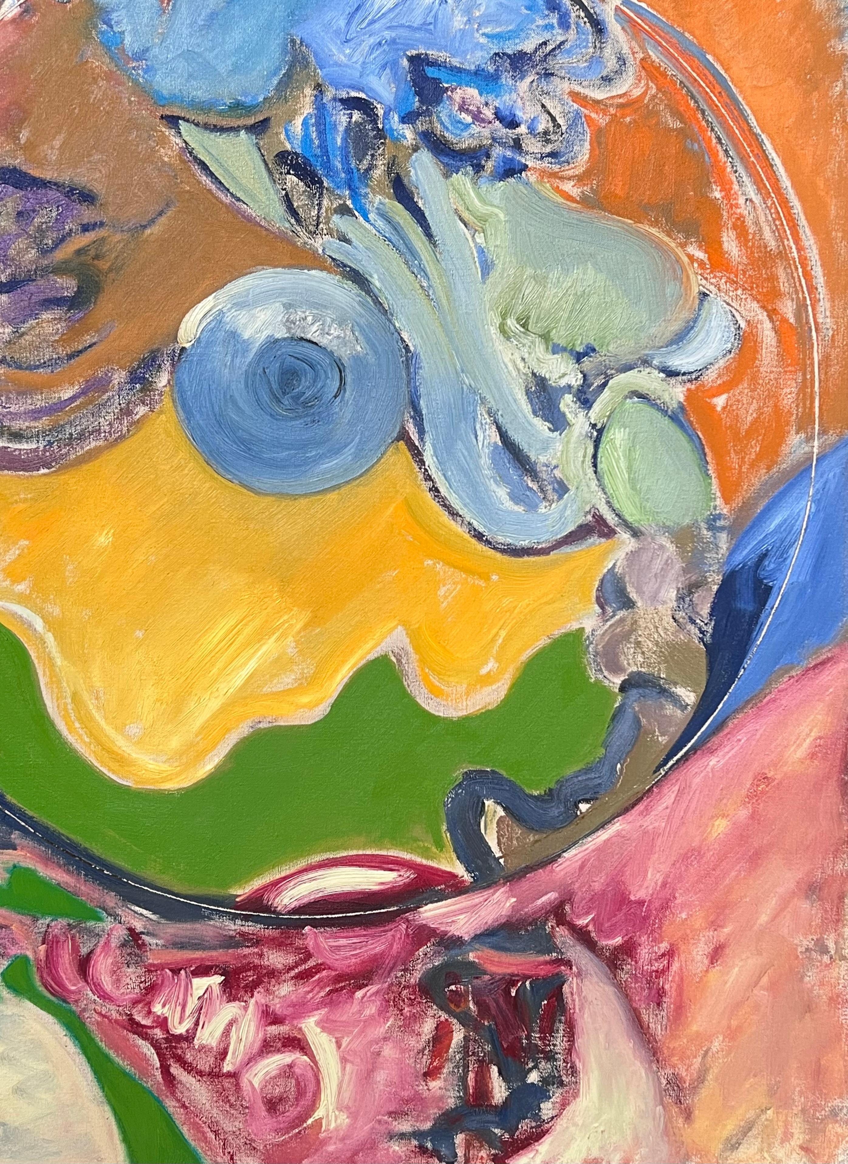 Quadro astratto francese del XX secolo con cerchi luminosi e colorati che si sovrappongono in vendita 3