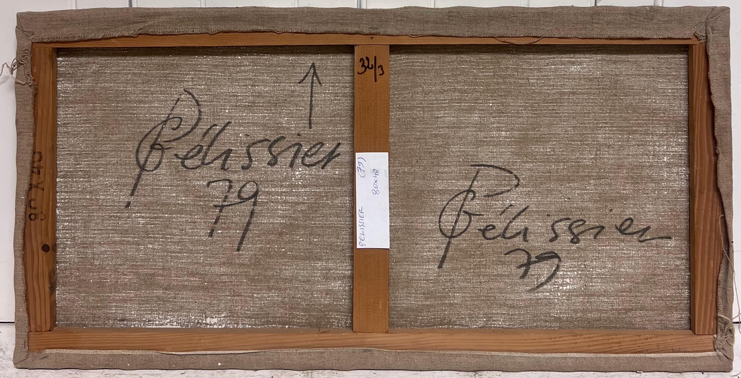 Farbenfrohe Gitter unter einem hellen abstrakten französischen Gemälde des 20. Jahrhunderts im Angebot 4