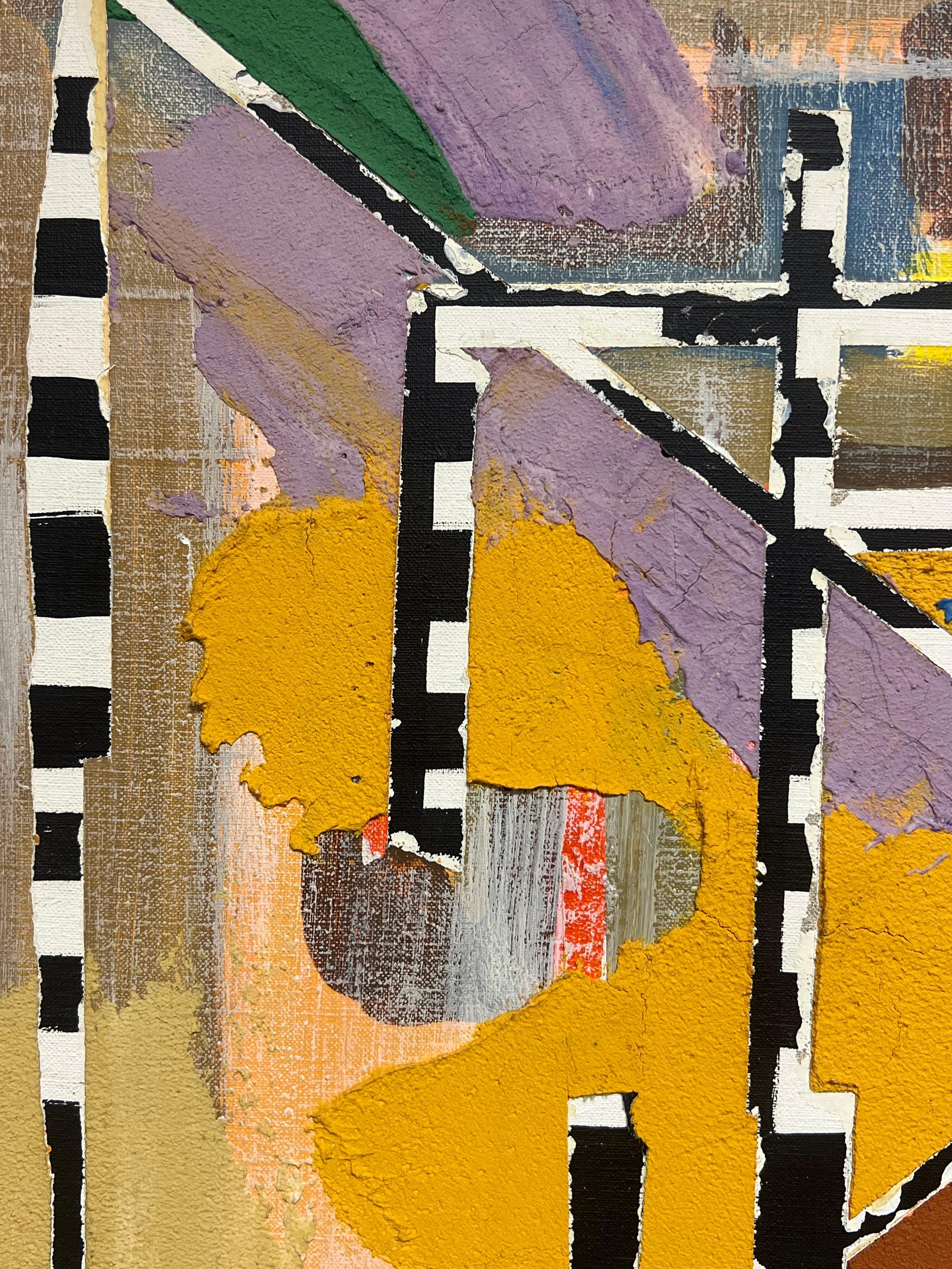 Pittura astratta francese degli anni '70 su tela, firmata e datata - Abstract Painting Beige di Gilbert Pelissier