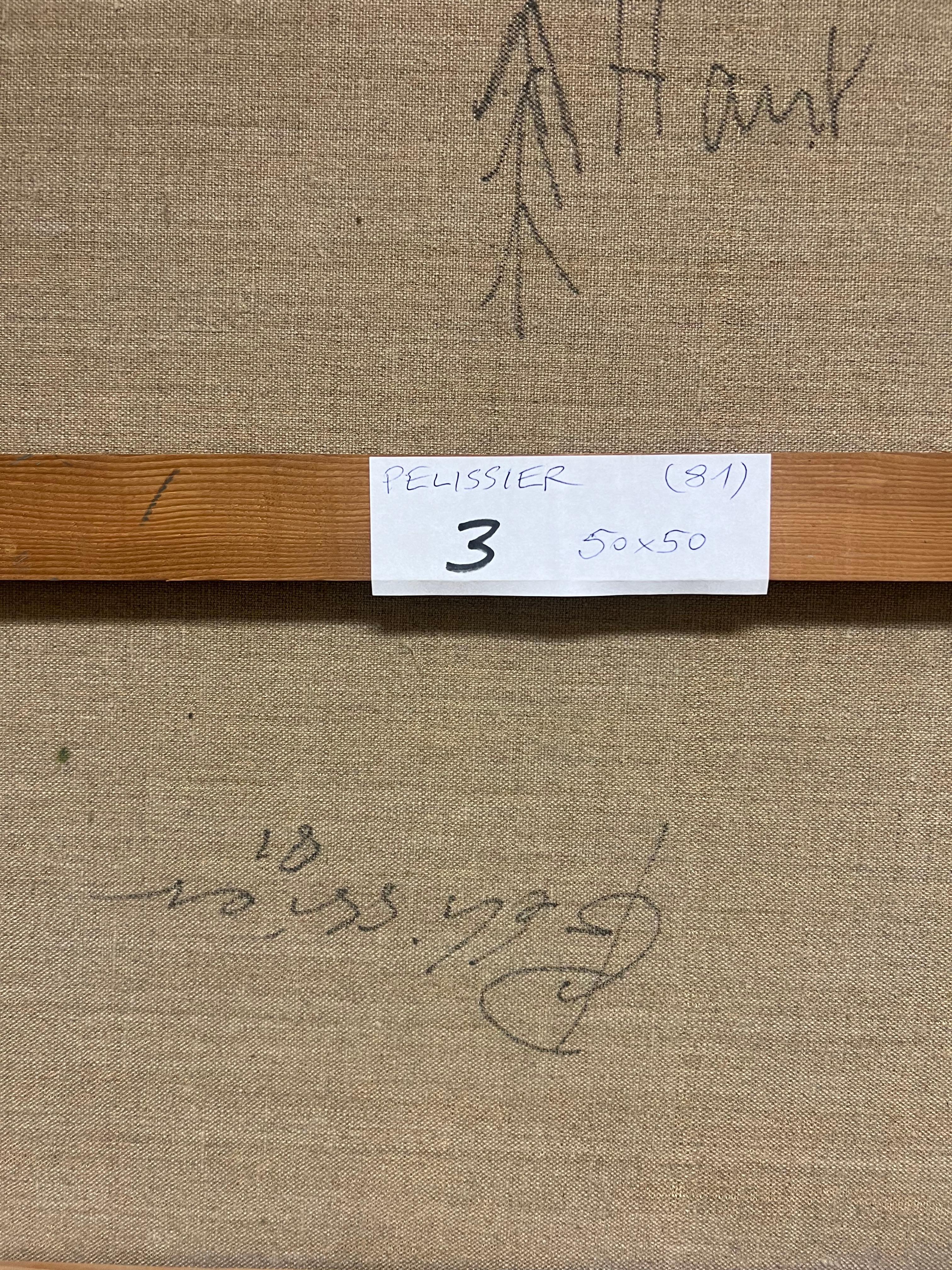 Quadri e forme geometriche astratte francesi degli anni '80 su tela firmate in vendita 4