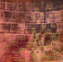 French 20th Century Abstract Composition Oil Painting on Canvas