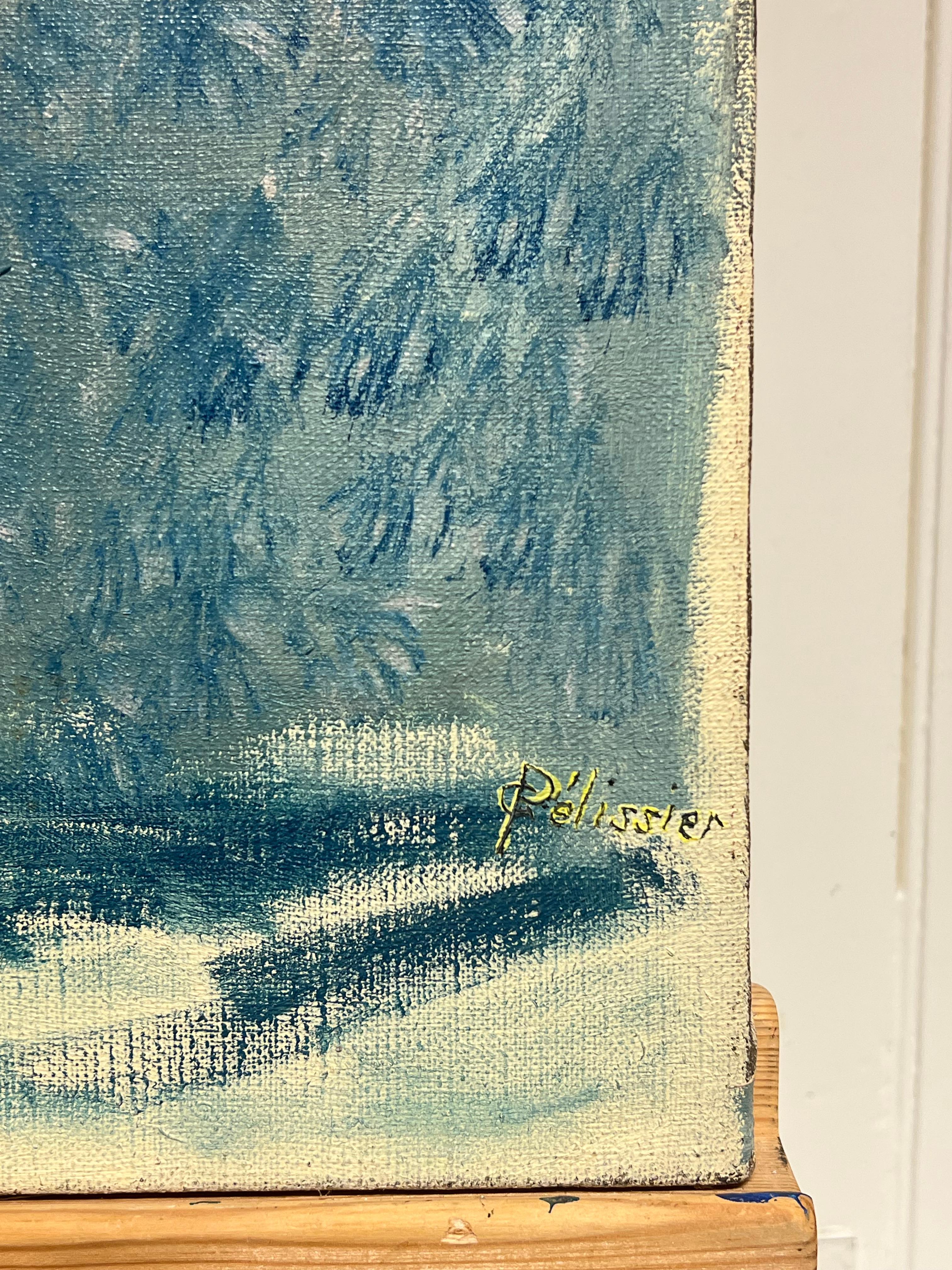 Quadro astratto di testa di figura del 20° secolo francese, dipinto a olio di grandi dimensioni su tela in vendita 2