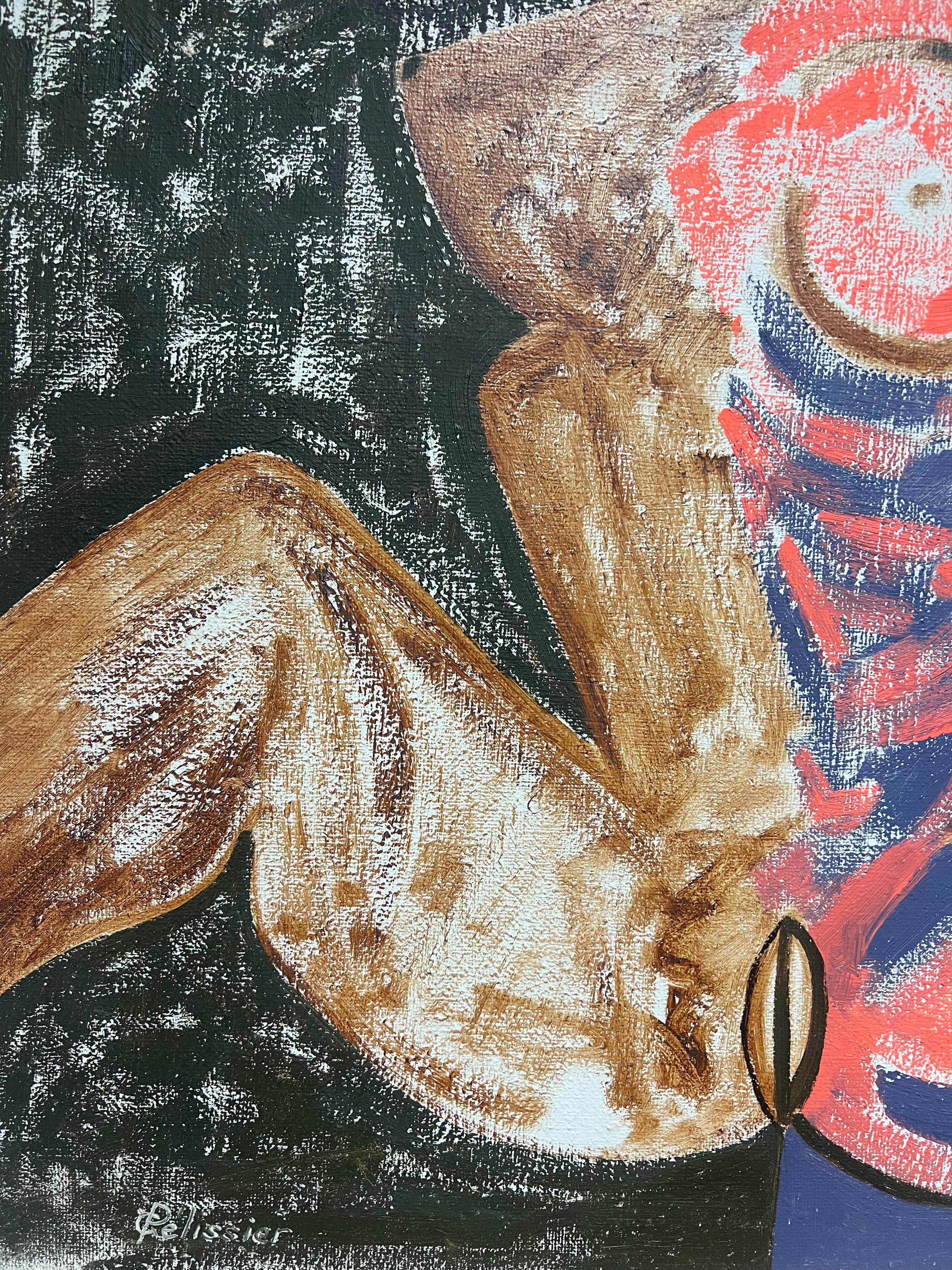 French 20th Century Abstract Nude Portrait of Lady Picasso Style Work & Period For Sale 1