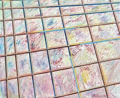Pastello astratto del XX secolo Griglia di linee che si intersecano Olio
