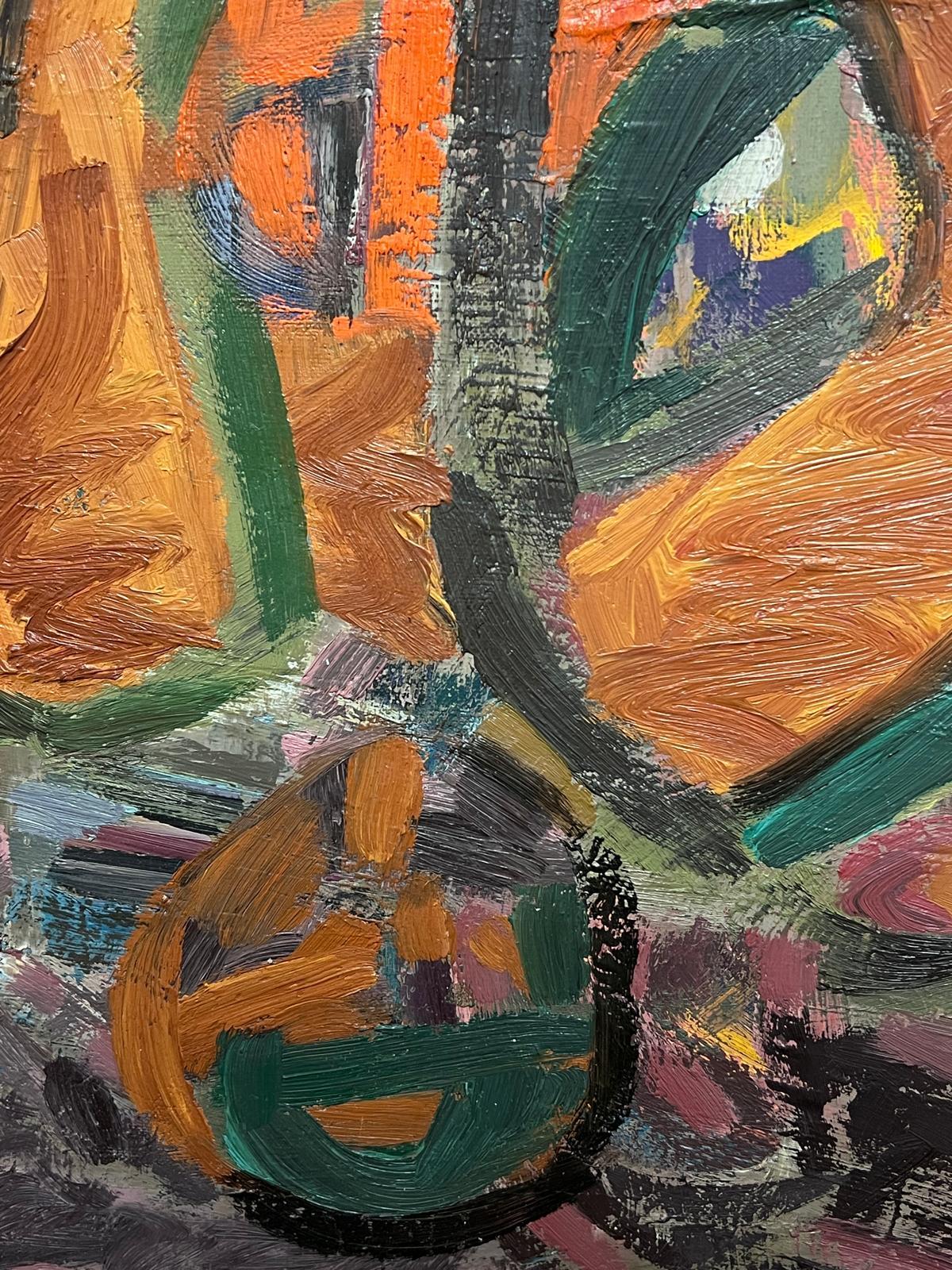 Abstrakt-expressionistische Komposition
von Gilbert Pelissier (Franzose, geboren 1924)
signiertes Ölgemälde auf Leinwand, ungerahmt
Größe der Leinwand: 18 x 22 Zoll
Zustand: insgesamt sehr gut, ein paar kleinere Oberflächenabschürfungen durch die