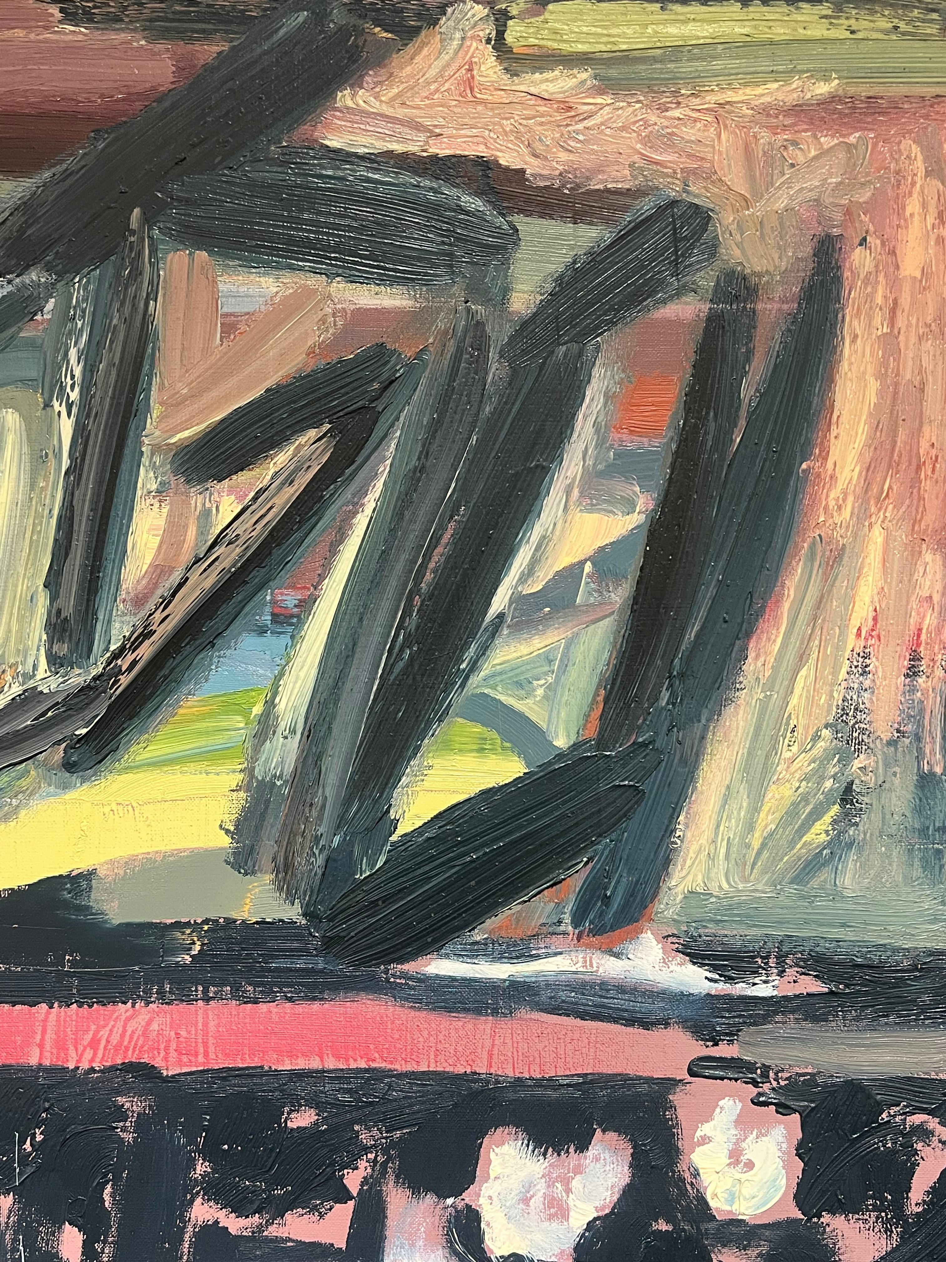 Dipinto a olio su tela del 20° secolo, espressionista astratto, 1970 ca. - Painting Espressionismo astratto di Gilbert Pelissier