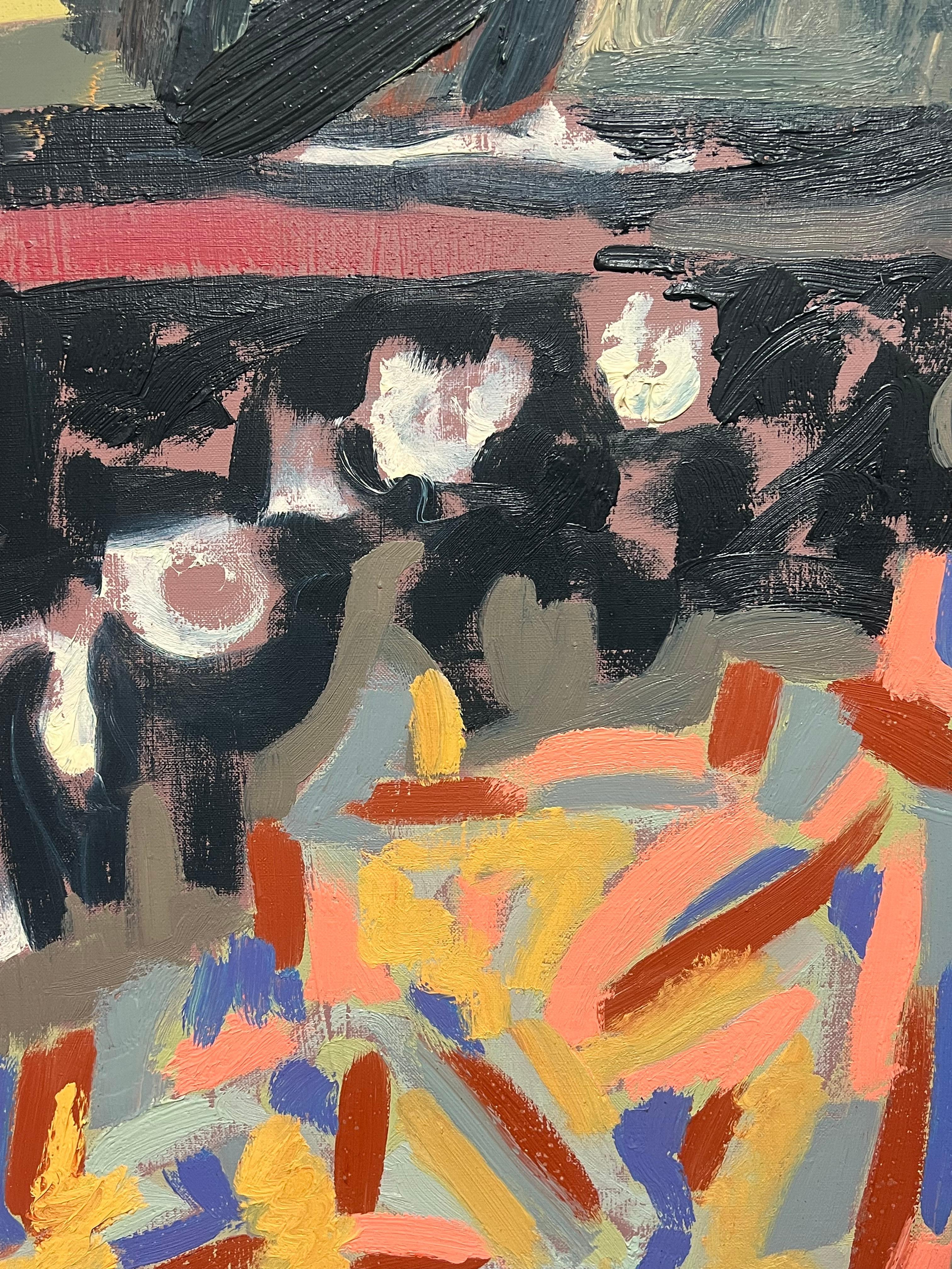 Dipinto a olio su tela del 20° secolo, espressionista astratto, 1970 ca. - Abstract Painting Marrone di Gilbert Pelissier