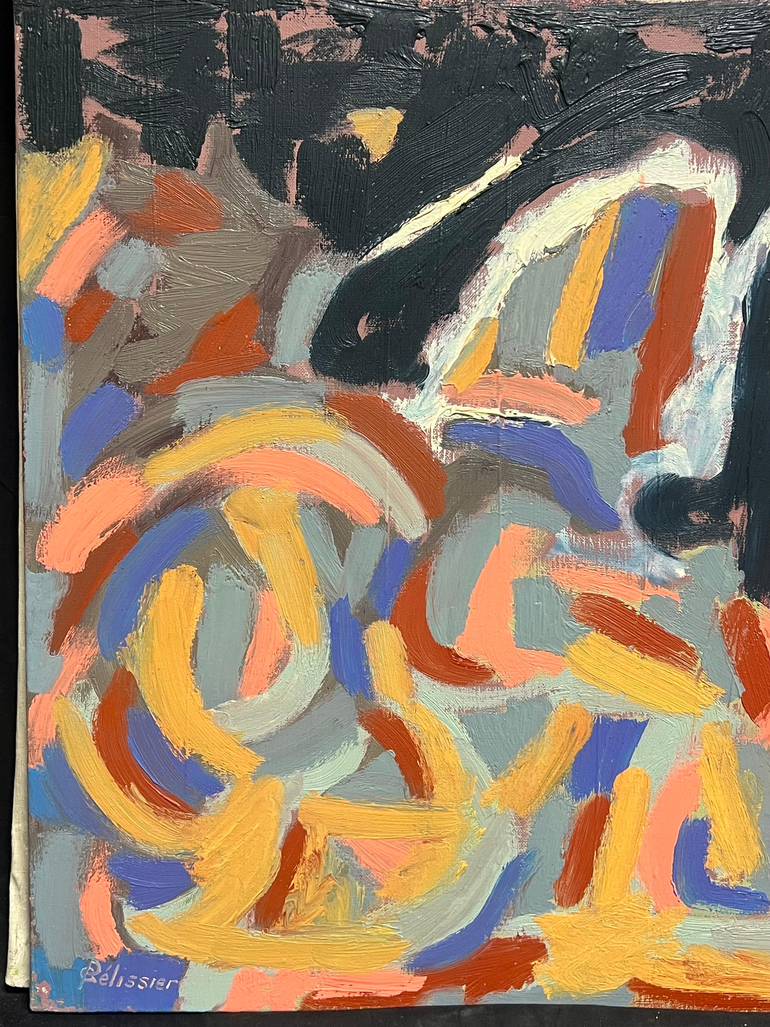 Dipinto a olio su tela del 20° secolo, espressionista astratto, 1970 ca. in vendita 3