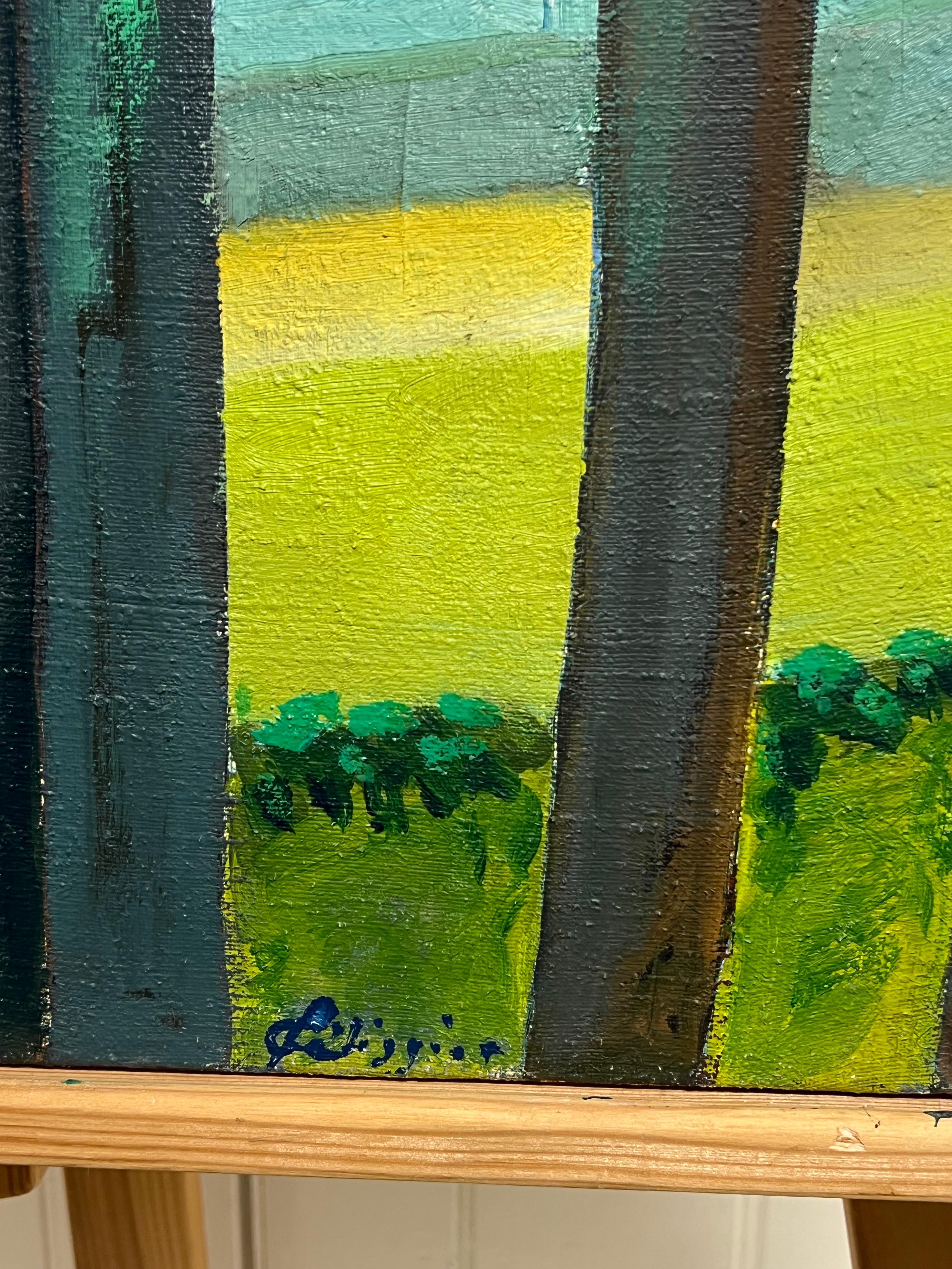 Óleo impresionista francés del siglo XX Vista exuberante de un bosque con colores vibrantes en venta 2