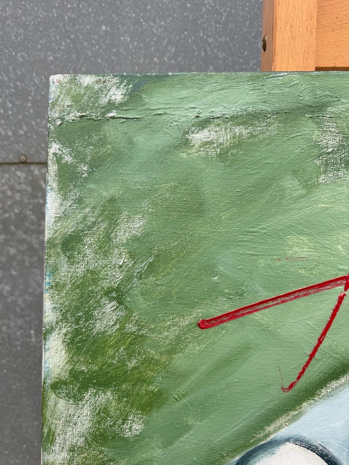 Olio francese del XX secolo Astratto Geometrico Esplorazione Ninfea Pads in vendita 2