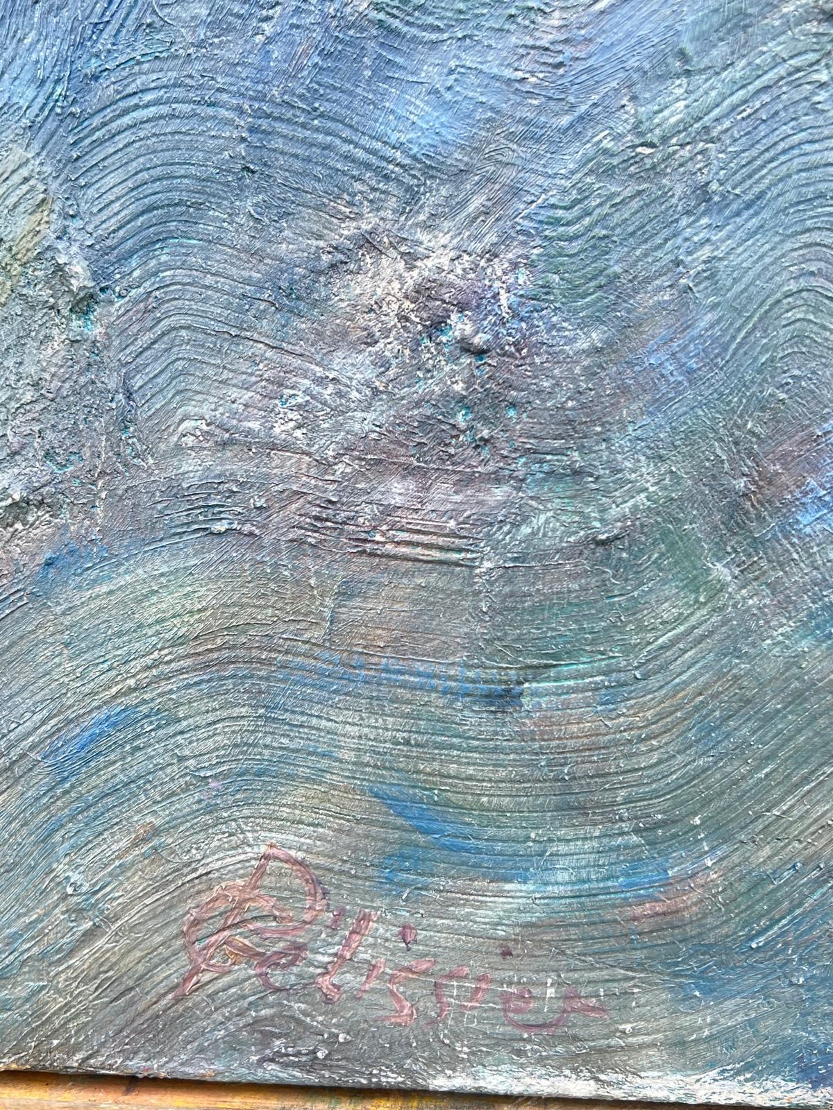 Französische Malerei des 20. Jahrhunderts Geschichtete erdähnliche Kugeln in abstrakter Komposition (Abstrakter Expressionismus), Painting, von Gilbert Pelissier