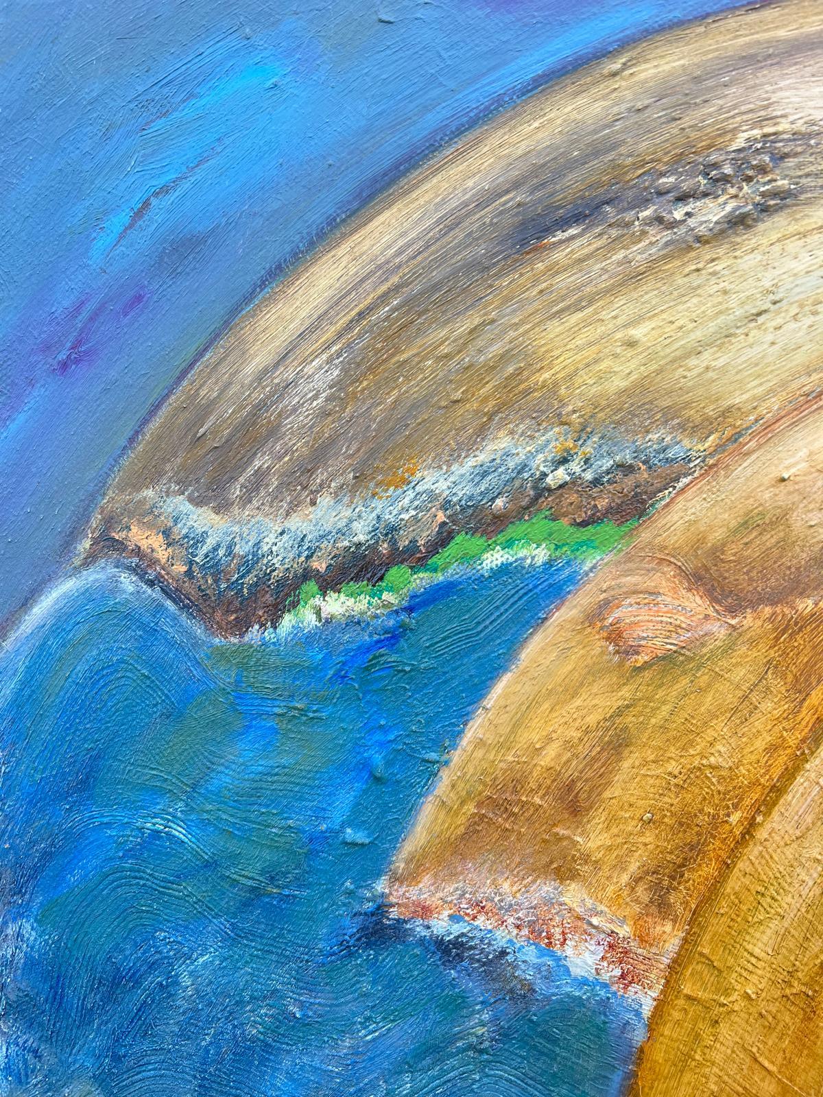 Französische Malerei des 20. Jahrhunderts Geschichtete erdähnliche Kugeln in abstrakter Komposition (Braun), Abstract Painting, von Gilbert Pelissier
