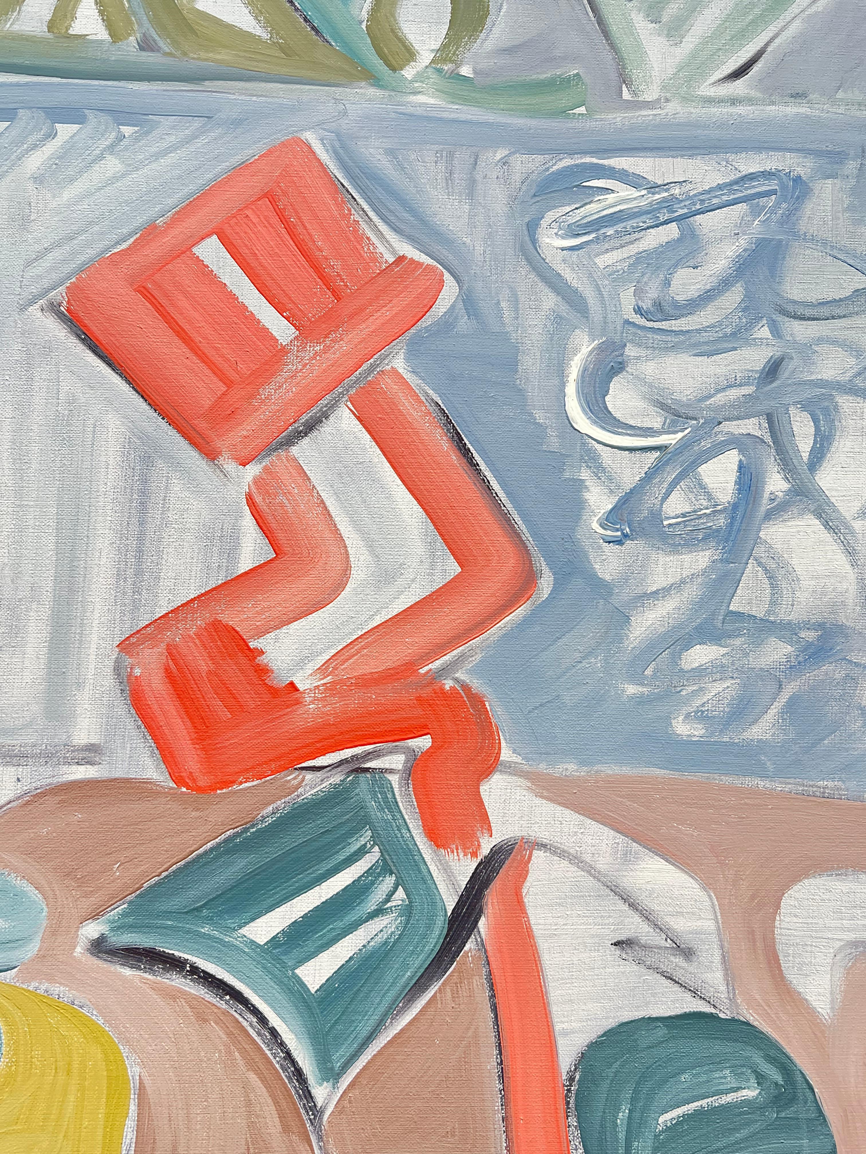 French 20th Century Shapes in Motion Abstract Geometric Forms Pastel Colours For Sale 1