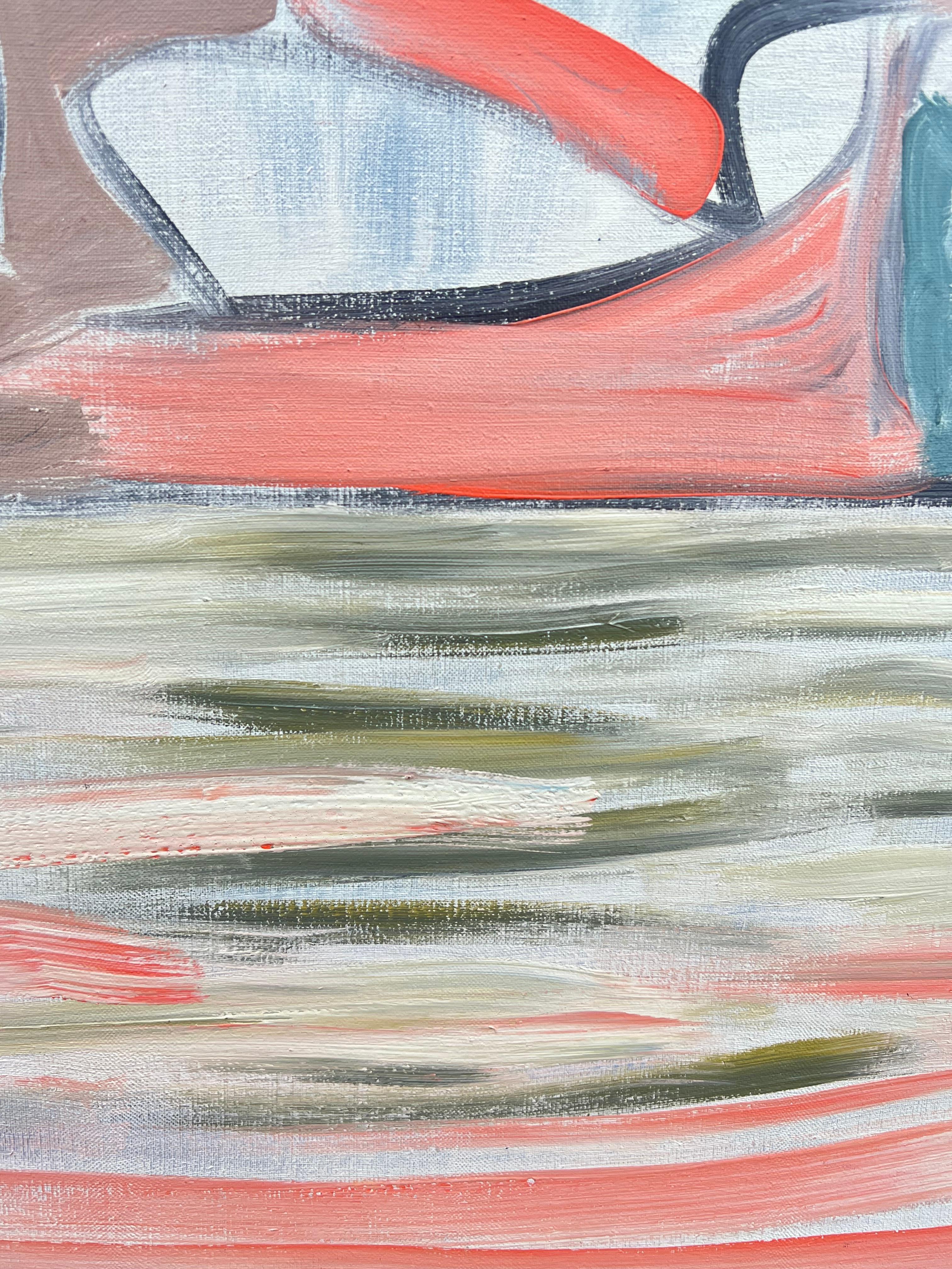 French 20th Century Shapes in Motion Abstract Geometric Forms Pastel Colours For Sale 2
