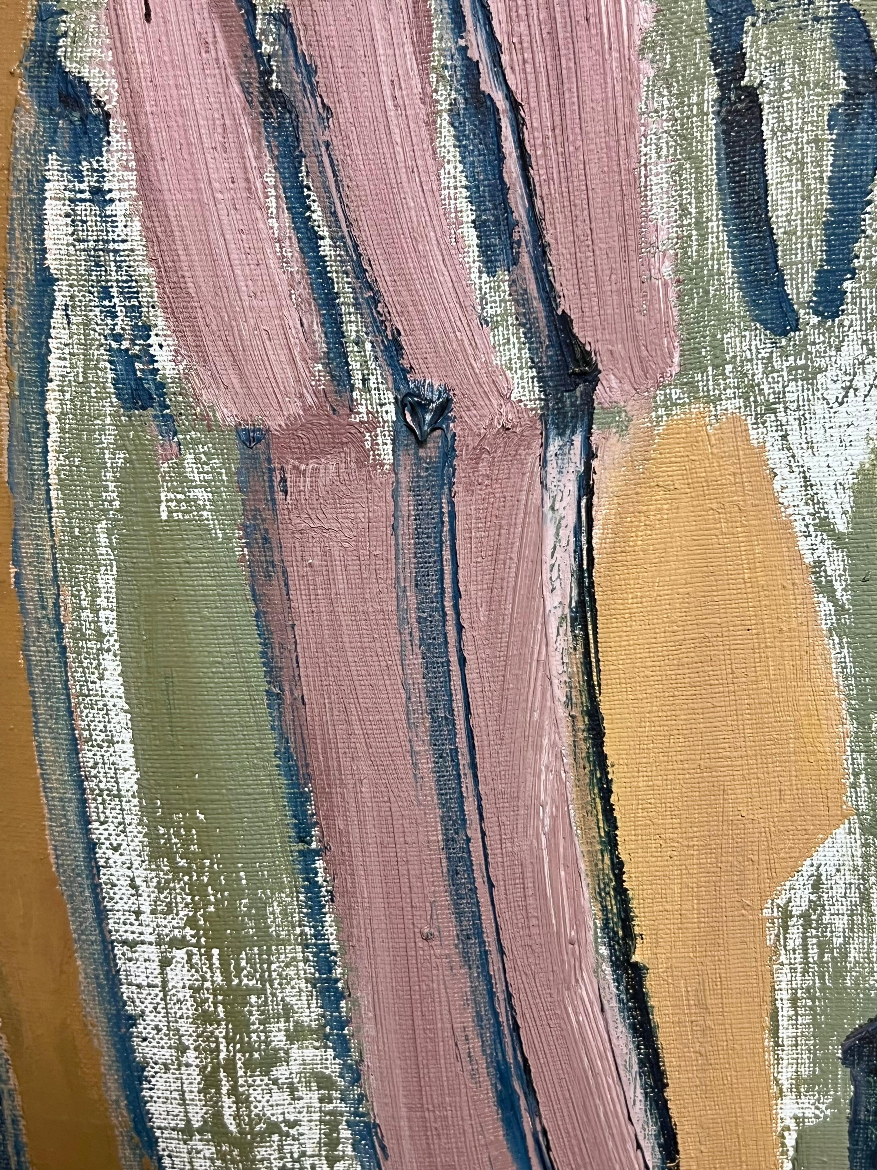 Pittura ad olio firmata da un espressionista di vibrante astrazione francese del XX secolo - Painting Espressionismo astratto di Gilbert Pelissier
