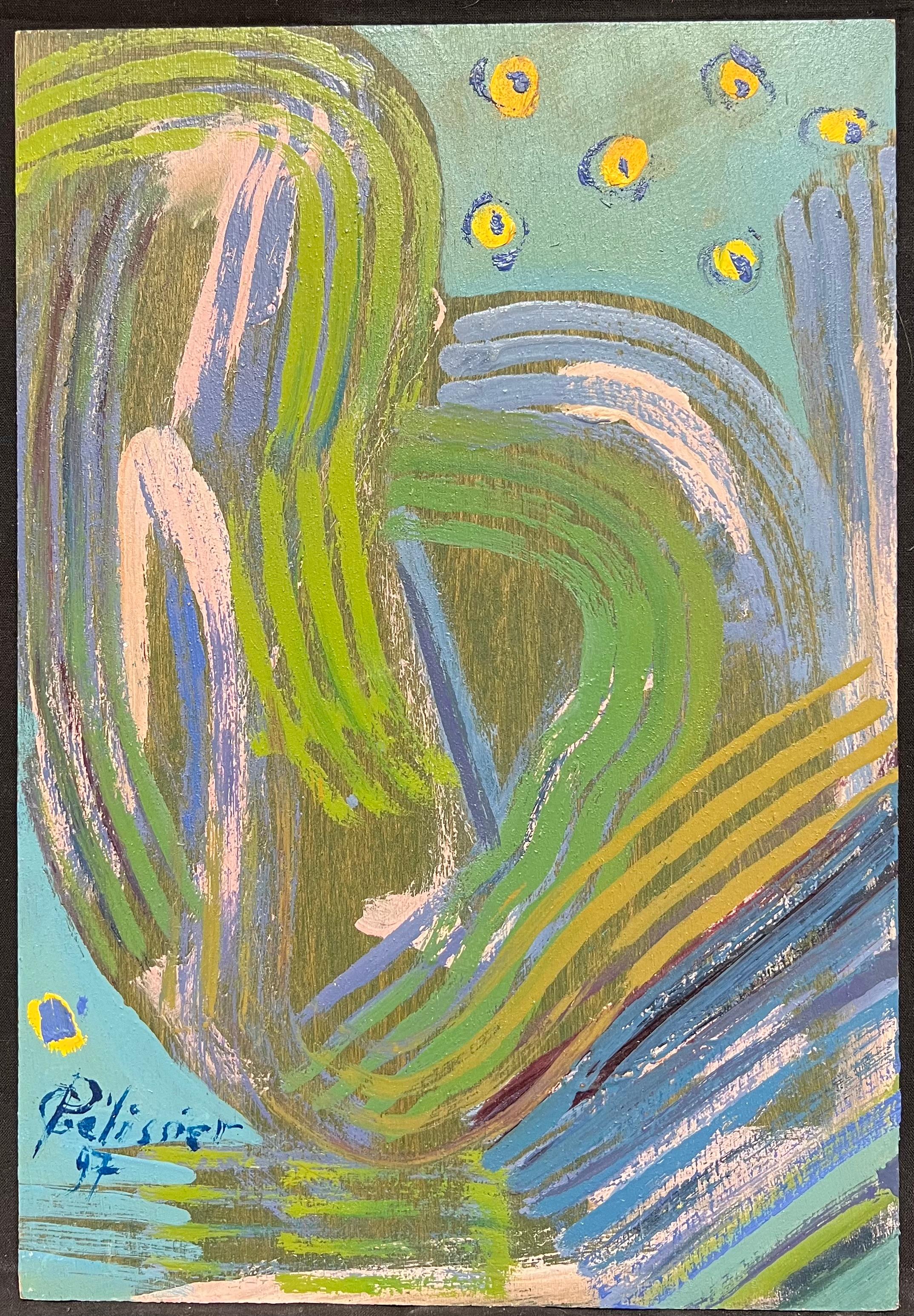 Peinture abstraite française du 20e siècle aux couleurs vives - Painting de Gilbert Pelissier